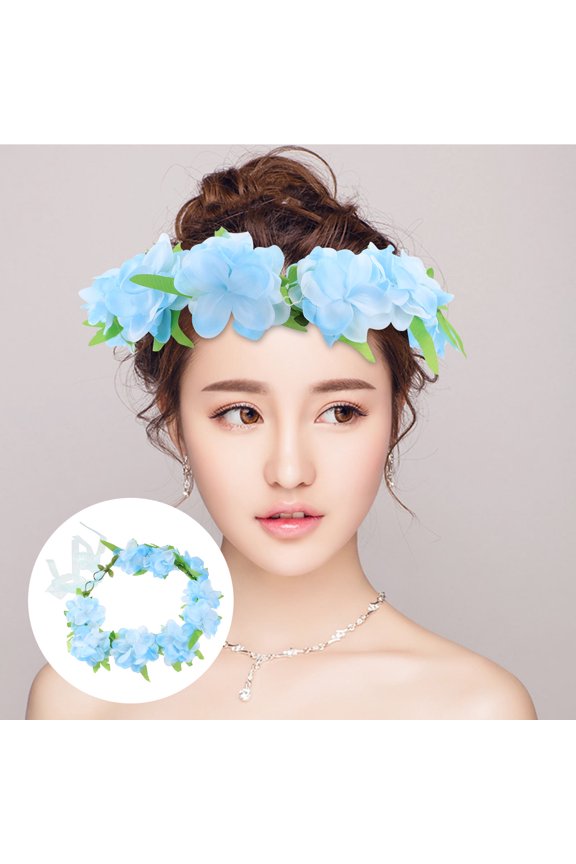 Floral Hair Band with Realistic Imitation Garland, Perfect for Weddings, Beach, Parties, and Special Occasion Decoration