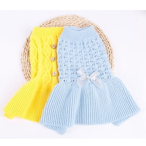 LOLIPPYY Pet Sweater Dress with Two-Legged Design and Stylish Checked Pattern for Small Dogs and Cats
