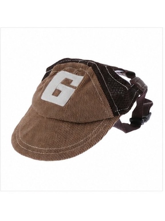 Adjustable Brown Dog Sun Hat, Stylish Pet Outdoor Headwear for Travel, Walking, Beach