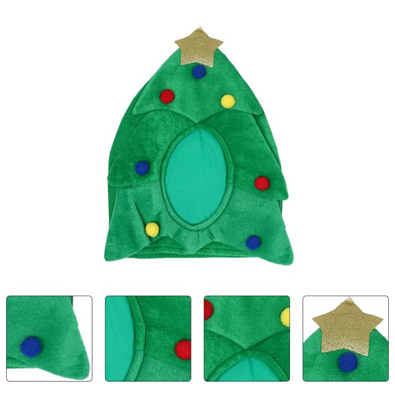 LOLIPPYY 1Pc Christmas Tree Shaped Hat Green Xmas Party Prop Comfortable Festival Hat