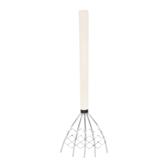 LOLIPPYY Plated Silver Clam Rake with Net, Wood and 304 Stainless Steel, for Gardening
