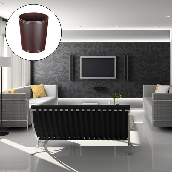 LOLIPPYY Coffee PU Garbage Can, Simple and Stylish for Home Storage Use