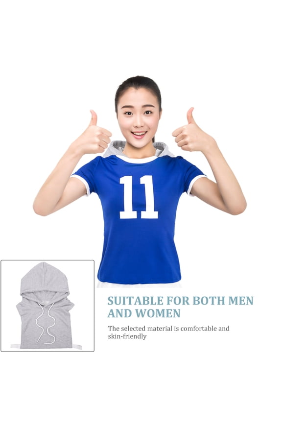 1Pc Cotton Hoodie Style False Collar for Sweater and Cardigan Clothes DIY Grey