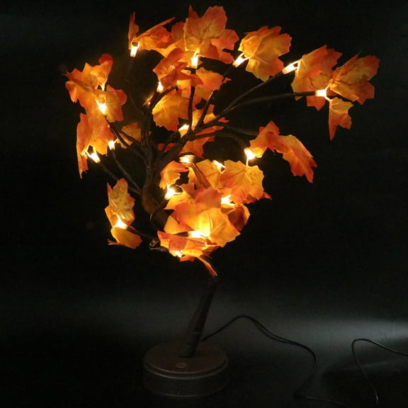 LOLIPPYY 1Pc Creative Maple Tree Night Light Red LED Decorative Lamp for Holiday Decoration