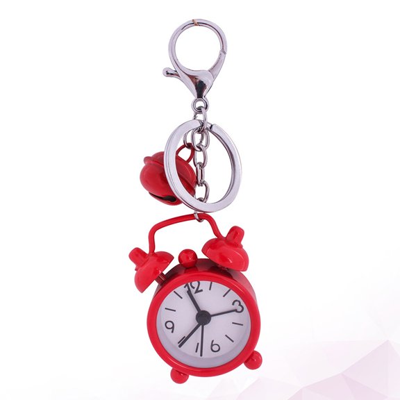 LOLIPPYY 1Pc Creative Red Alarm Clock Key Chain Pendant Fashionable Material