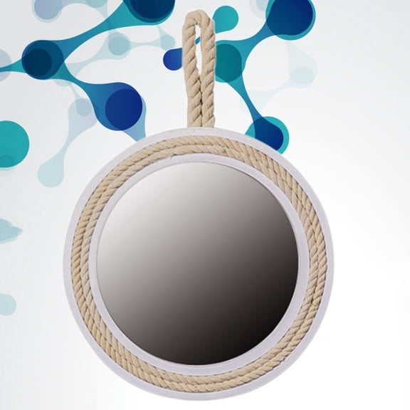 LOLIPPYY Decorative White Rope Mirror Wall Mount for Bathroom Bedroom Home Decor - 1 Piece