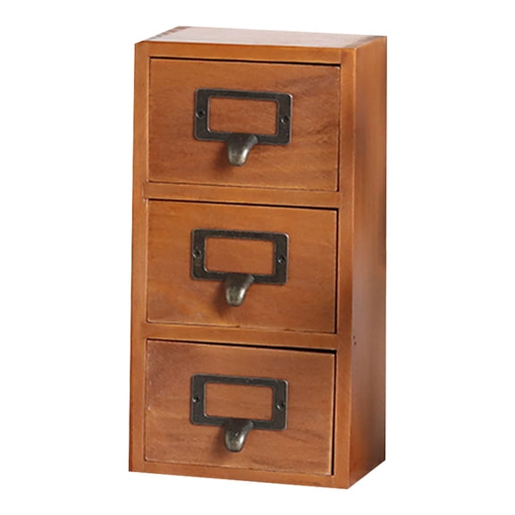 LOLIPPYY 1Pc Desktop Storage Box Multipurpose Light Brown Wooden Storage Case for Home Office Organizing