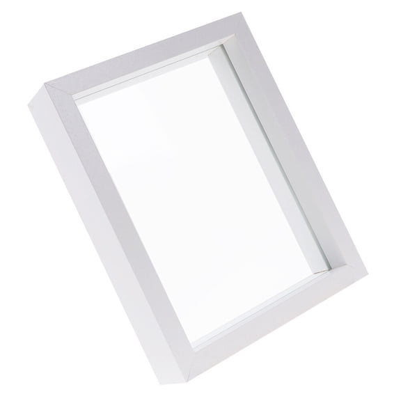 LOLIPPYY 1Pc Double Sided Glass Frame White Display Retro Business Environment Family