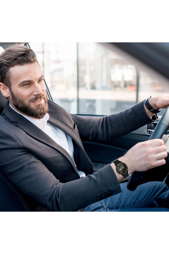 1Pc Double-Snap Solid Steel Watch Strap Black Stylish Watch Accessory for Travel and Work