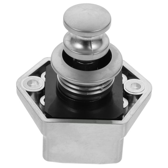 LOLIPPYY 1Pc Durable Button Catch Lock Silver Zinc Alloy Keyless Push Lock for Rv Cabinets
