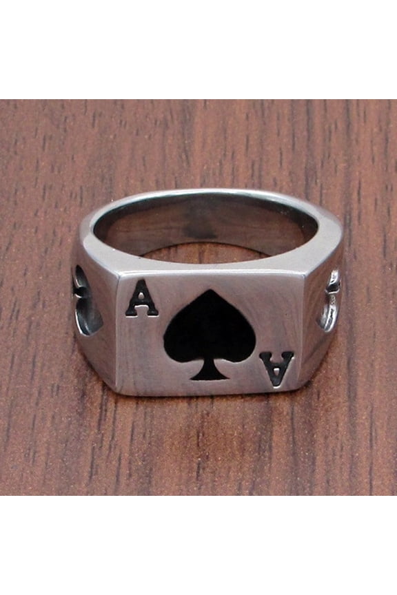 1Pc Durable Plated Titanium Steel Man Ring Unique Design for Costume Parties and Performances