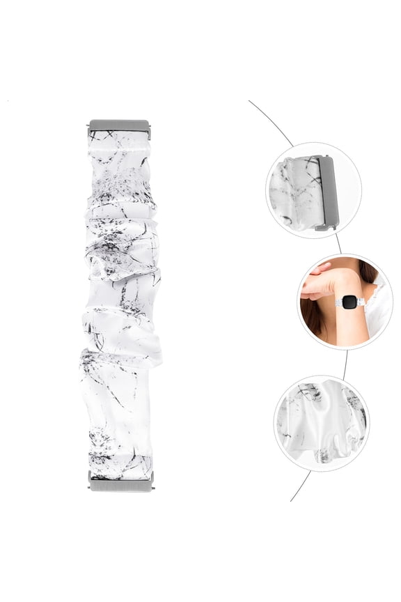 1Pc Elastic Watch Strap White Artificial Silk Comfortable Wrist Band for Business Sports Daily Use