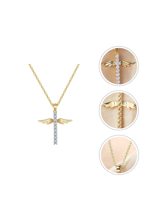 1Pc Elegant Copper with Simple Cross Pendant Creative Neck Jewelry