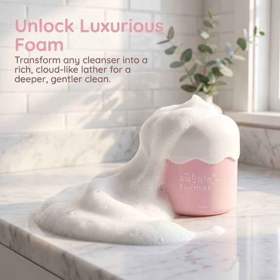 LOLIPPYY Portable Facial Bubbler, PP Travel Face Bubble Maker for Skincare Cleansing, Rich Foam Beauty Tool