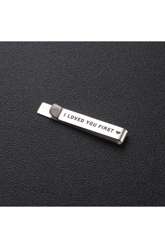 1Pc Father of The Bride Tie Clip Titanium Steel Double Sided Lettering