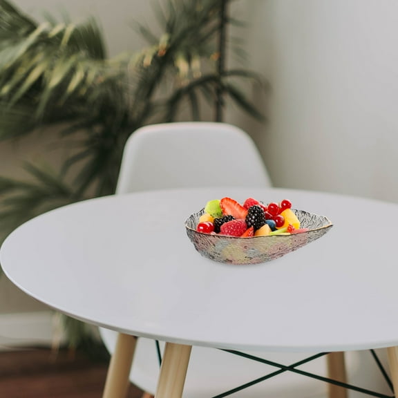 LOLIPPYY 1Pc Glass Bowl Light Grey Fruit and Vegetable Serving Bowl for Kitchen