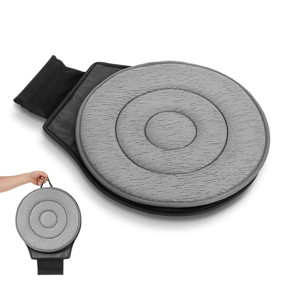 LOLIPPYY 1Pc Grey Reusable Swivel Chair Pad Soft Rotating Cushion for Most Car Seats