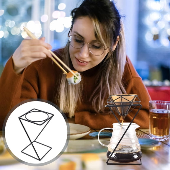 LOLIPPYY 1Pc Household Coffee Dripper Stand Black Filter Cup Holder Durable Easy Maintenance