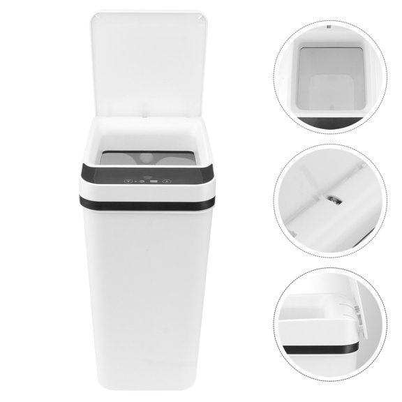 LOLIPPYY 1Pc Intelligent Waste Container White with Smart Chip Technology and Noise Free Operation