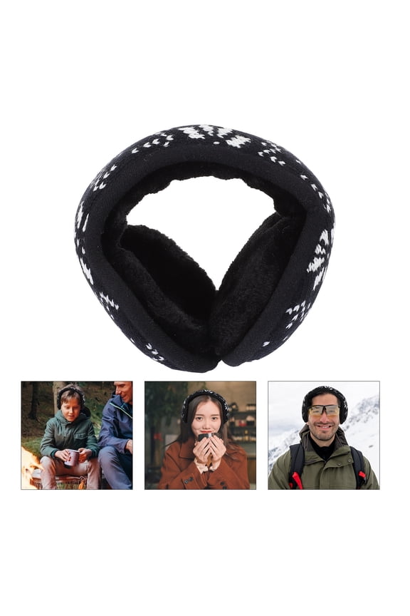 1Pc Knitted Winter Ear Cover White Plush Ear Warmer Foldable and Lightweight Design