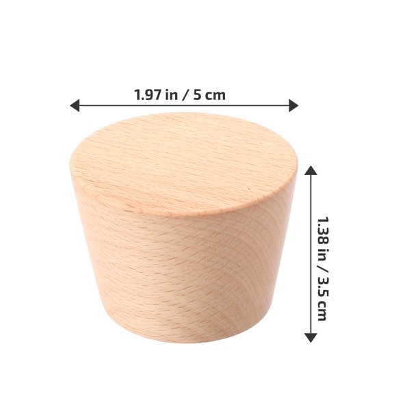 LOLIPPYY 1Pc Light Brown Beech Wood Cupboard Cone Shape Handle for Home Furniture Pull
