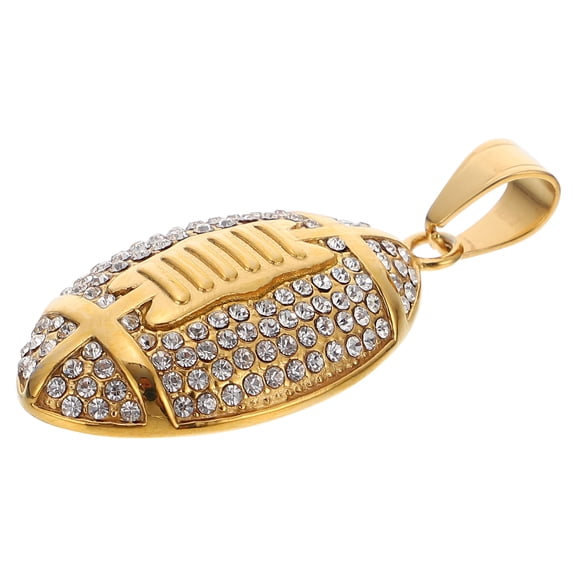 LOLIPPYY Men's Rugby Pendant Necklace, Titanium Steel Chain Jewelry Accessory for Sports Fans and Casual Wear
