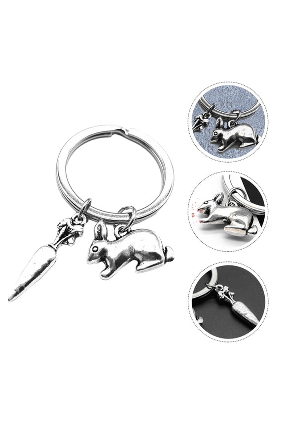 1Pc Metal Key Chain Rabbit Carrot Design Bag Accessory Key Holder for Easy Carry