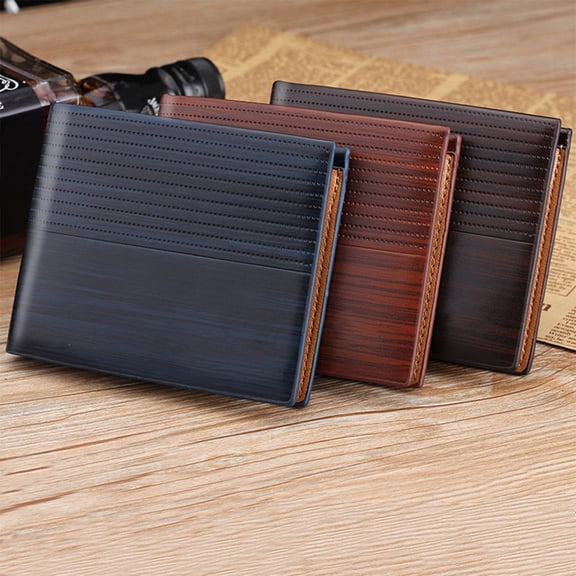 LOLIPPYY 1Pc Multi Card Position Men Wallet Coffee Retro PU Short Style Design