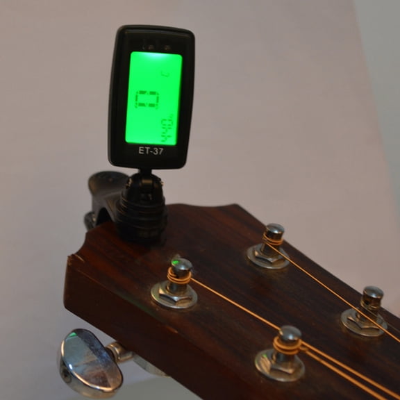 LOLIPPYY Black 1Pc Musical Instrument Tuner for Guitar Ukulele with Built-in Monitor and Accurate Sound Meter