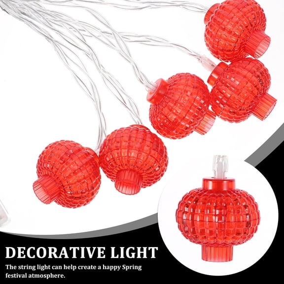 LOLIPPYY 1Pc Red New Year Lantern String Lights LED Festival Party Decoration Lighting