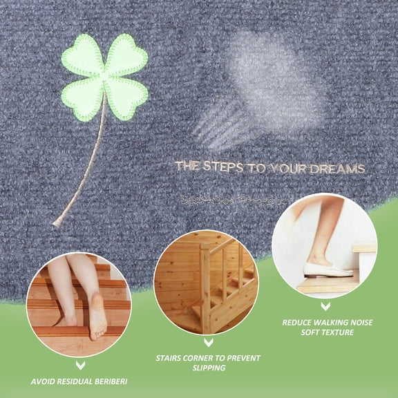 LOLIPPYY 1Pc Non Skid Self Adhesive Grey Floor Cushion Mat for Stair Stepping and Office