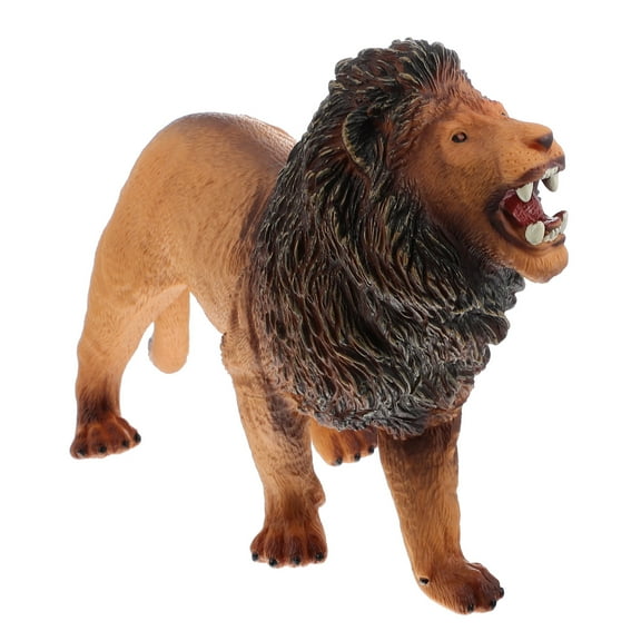 LOLIPPYY 1Pc Orange Vinyl Lion Figurine Animal Model with Active Pose for Decorative Display
