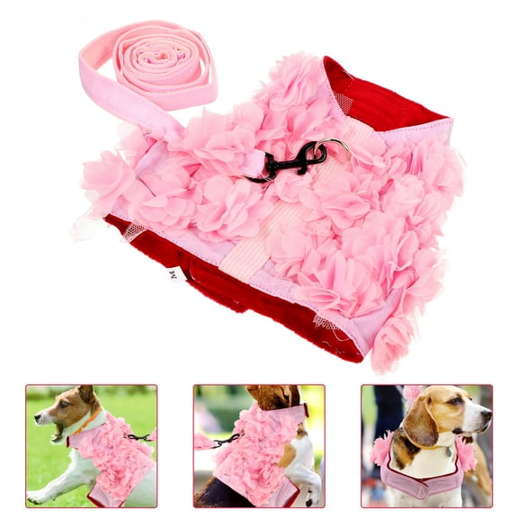 LOLIPPYY Adjustable Dog Leash with 3D Flower Design, Traction Rope for Pets, 1 Piece