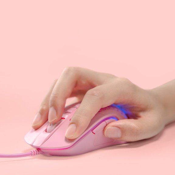 LOLIPPYY 1Pc Pink Computer Mouse with Skin-Like Surface Comfortable Durable Material for Computer Use