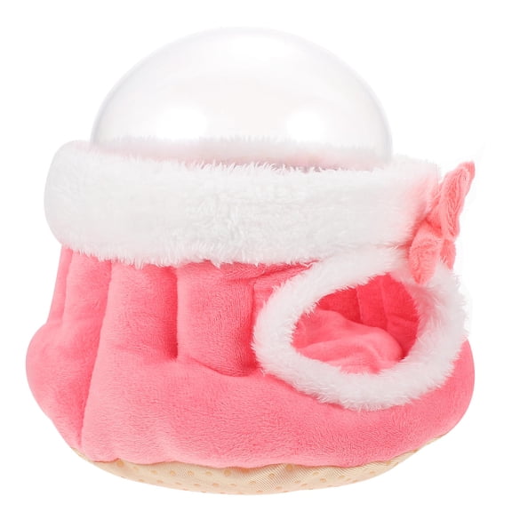 LOLIPPYY Hamster Sleeping Bed with Plush Acrylic Material, Detachable Space Cover, Cozy Small