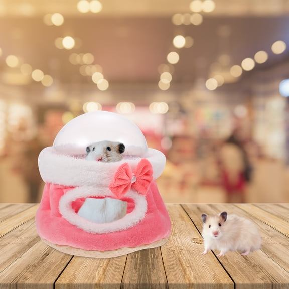 LOLIPPYY Hamster Sleeping Bed with Plush Acrylic Material, Detachable Space Cover, Cozy Small