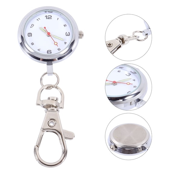 LOLIPPYY 1Pc Plated Alloy Pocket Watch Keychain Quartz Pendant Large Dial for Decoration