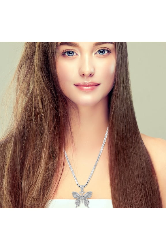 1Pc Plated Butterfly Designed Neck Chain Hip Hop Style Jewelry Chic Shiny Neck Decoration