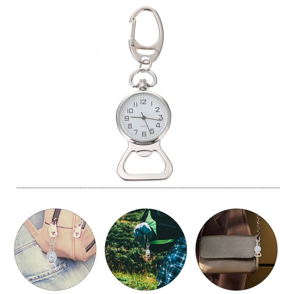 LOLIPPYY 1Pc Plated Pocket Watch Key Pendant with Buckle Design for Easy Hanging and Time Reading