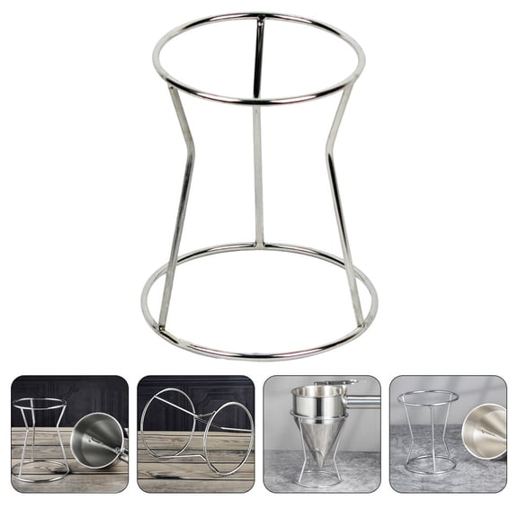 LOLIPPYY 1Pc Plated Silver Stainless Steel Funnel Stand for Household Baking and Cake Funnel Accessory