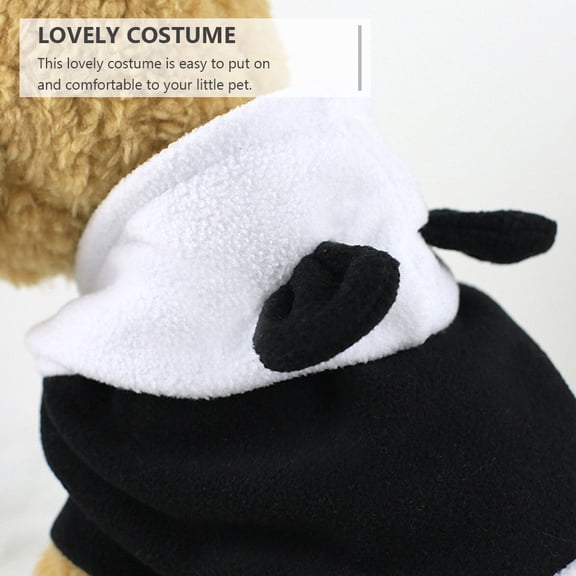 LOLIPPYY 1Pc Polyester Panda Shaped Dog Clothes White Autumn Winter Pet Costume for Wearing