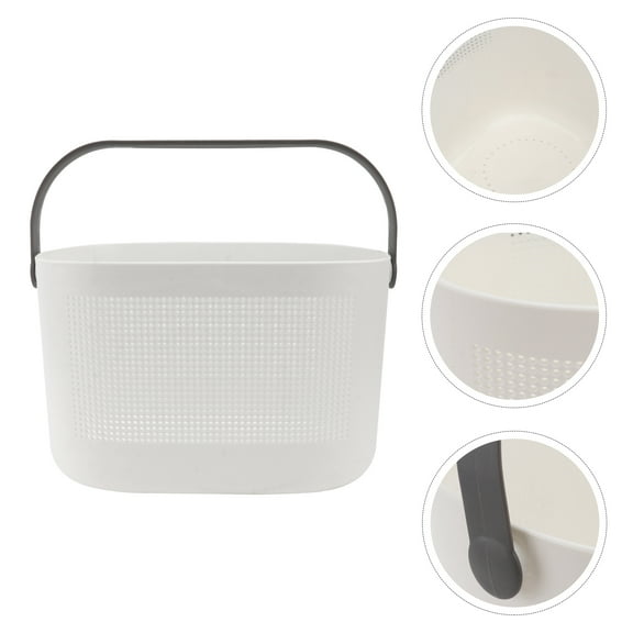 LOLIPPYY 1Pc Portable Grey Bathing Storage Basket Hollow Out Handheld Storage Container