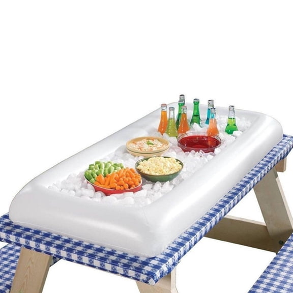 LOLIPPYY 1Pc Portable Inflatable Ice Bucket Made of Premium PVC with Drain Plug for Outdoor Party