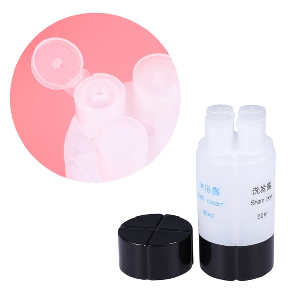 LOLIPPYY 1Pc Portable Leakproof Travel Bottle Black Toiletries Container Reusable PP Material