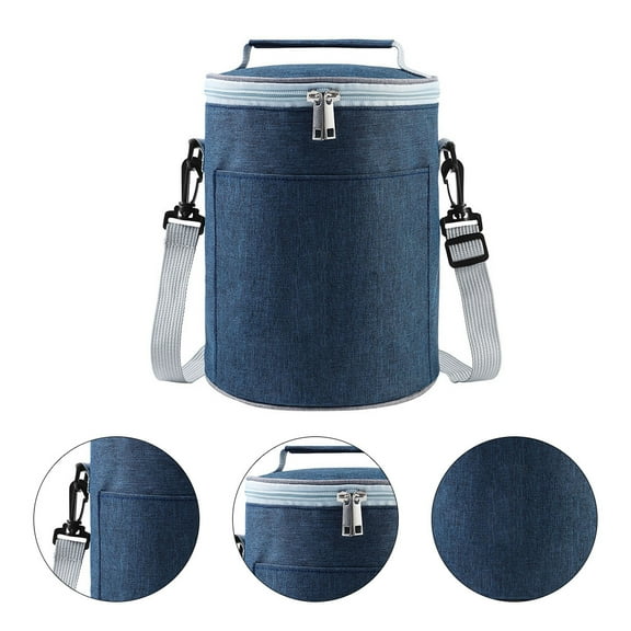 LOLIPPYY Portable Navy Thermal Lunch Bag 1Pc Insulated Oxford Cloth Cooler Pouch for Outdoor Food Storage