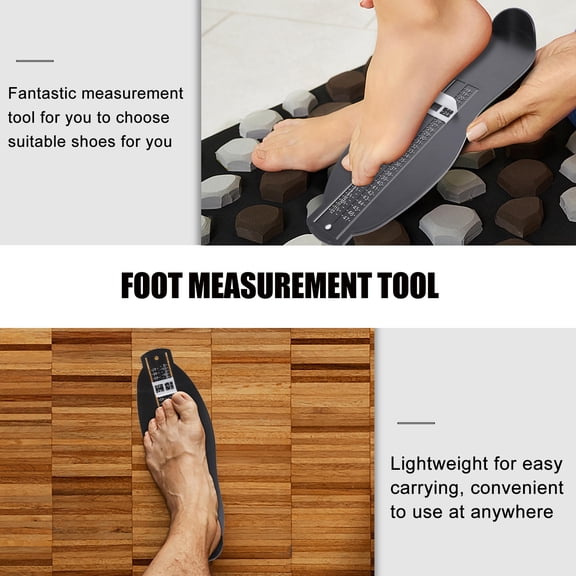LOLIPPYY Black Foot Measuring Device for Adults, 1Pc Fast and Accurate Foot Sizer Tool for Precise Shoe Size Measurement