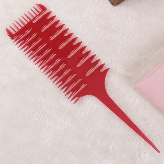 LOLIPPYY 1Pc Red Fish Shape Hair Dyeing Ribs Comb, Professional Sectioning Brush for Salon Styling and Parting