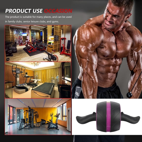 LOLIPPYY 1Pc Purple Exercise Roller Wheel for Core Workout Ab Roller Wheel with Safety Comfort