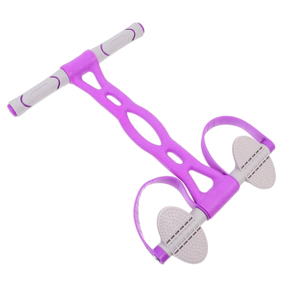 LOLIPPYY 1Pc Purple Pedal Resistance Band with Non-Skid Handles for Home Fitness Abdomen and Arm Training