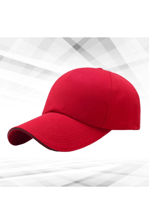 1Pc Red Baseball Cap Classic Stylish Sports Sun Hat Comfortable Peaked Outdoor All Match